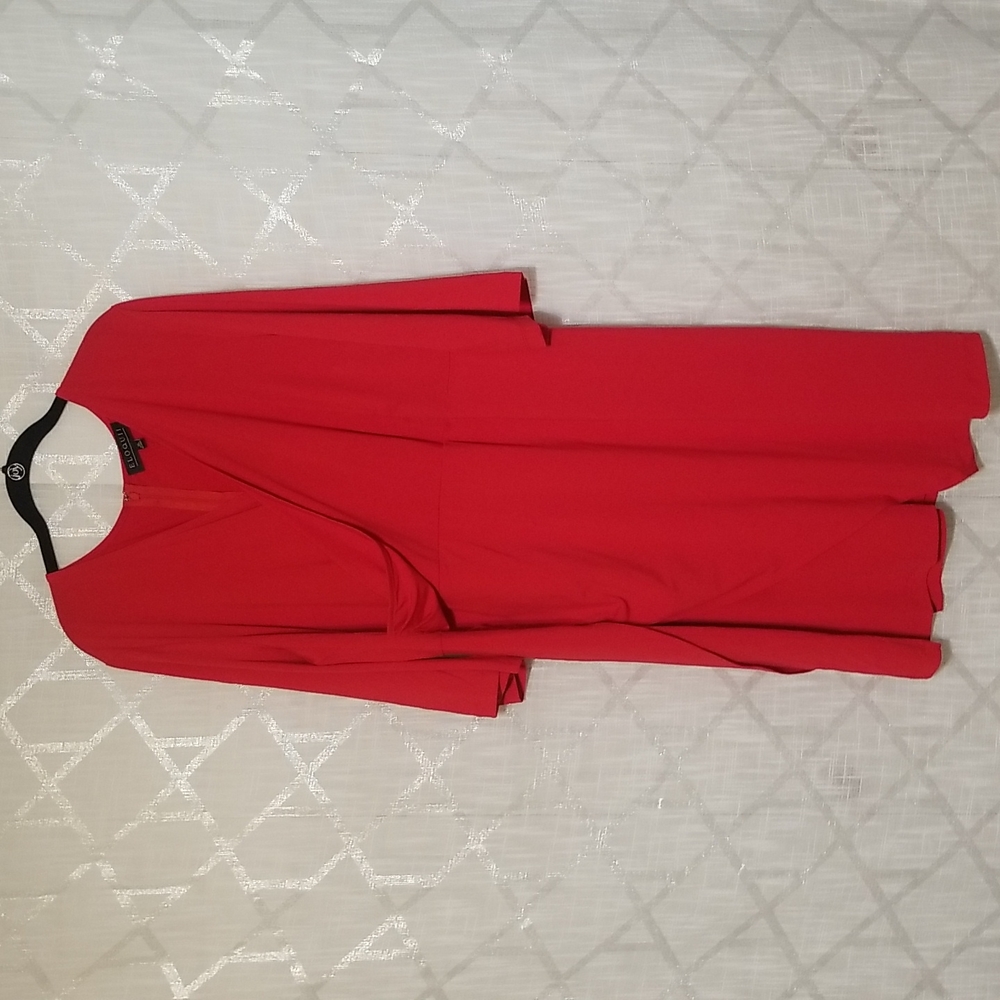 Eloquii Vibrant Red Long Sleeve Dress